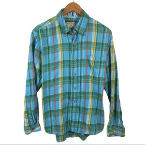 BF375 Vintage 1946 Plaid Preppy Beach Shirt L